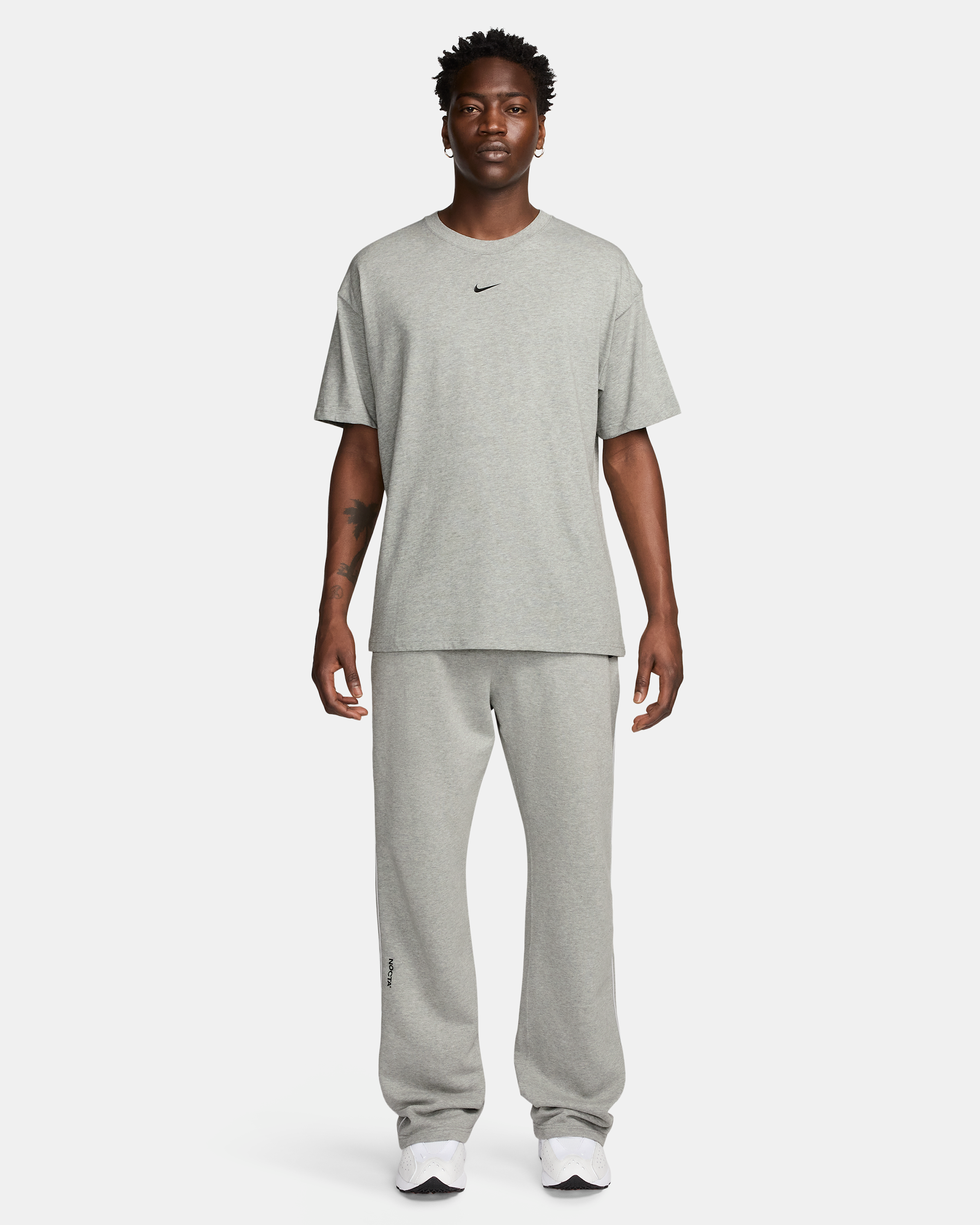 NOCTA NOCTA Fleece CS Open-Hem Tracksuit Bottoms - Dark Grey Heather/Matte Silver/Black - View 8