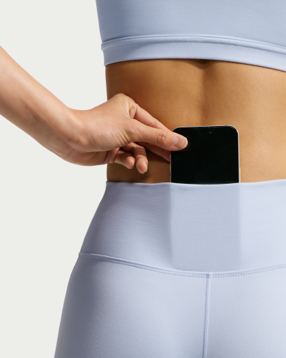 Nike One Seamless Front Women's High-Waisted Full-Length Leggings - Hydrogen Blue/White - View 6
