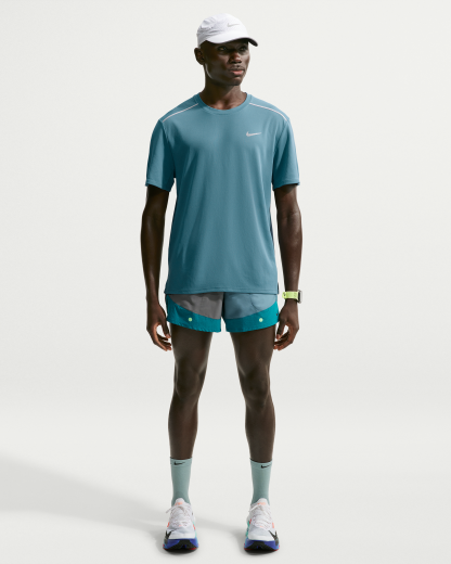 Nike Miler Men's Dri-FIT Short-Sleeve Running Top - Smoky Blue - View 4
