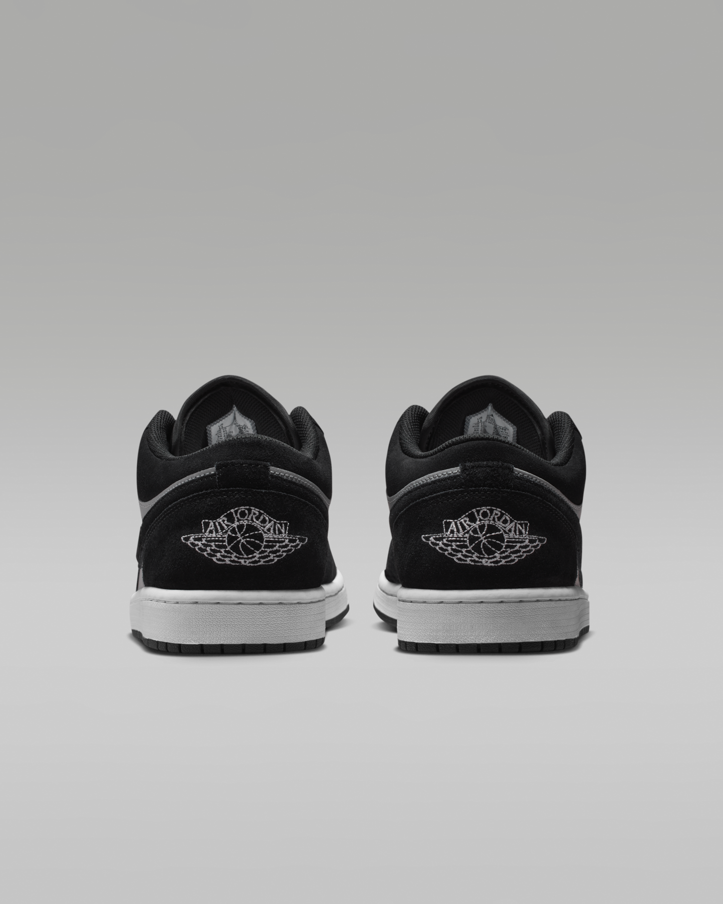 Air Jordan 1 Low Men's Shoes - Black/Light Smoke Grey/White - View 6