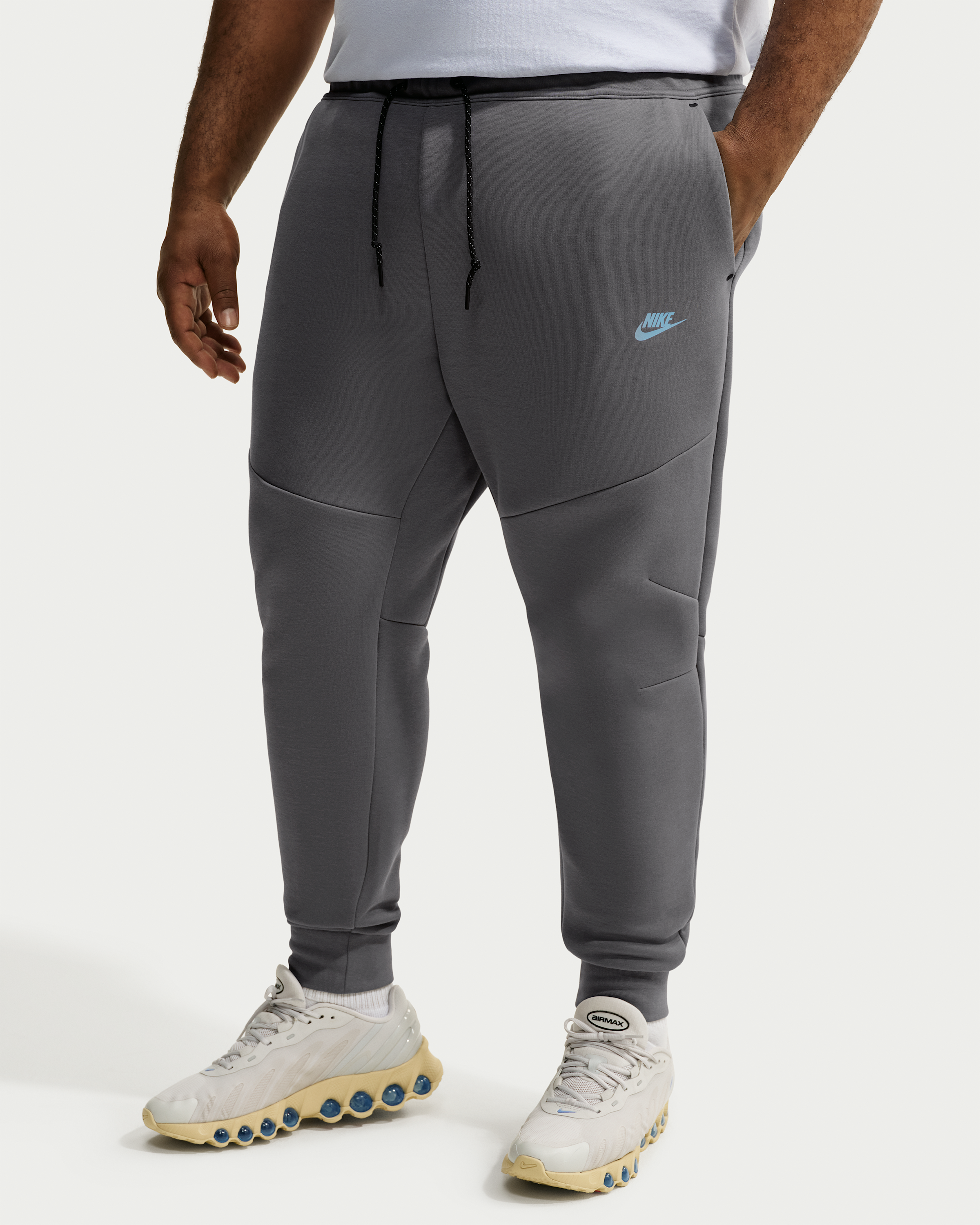 Nike Tech Men's Fleece Joggers - Smoke Grey/Football Blue - View 7