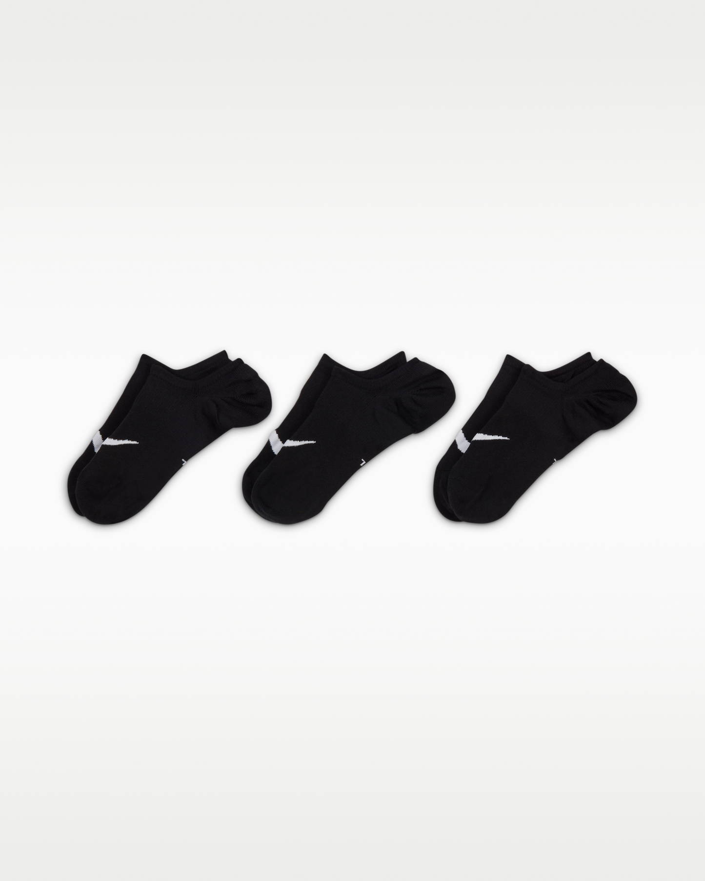 Nike Everyday Plus Lightweight Women's Training Footie Socks (3 Pairs) - Black/White - View 2