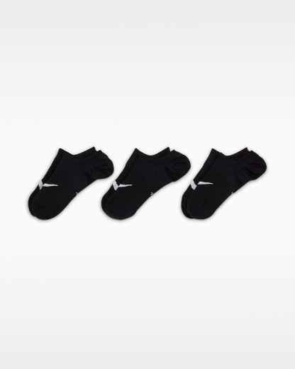 Nike Everyday Plus Lightweight Women's Training Footie Socks (3 Pairs) - Black/White - View 2