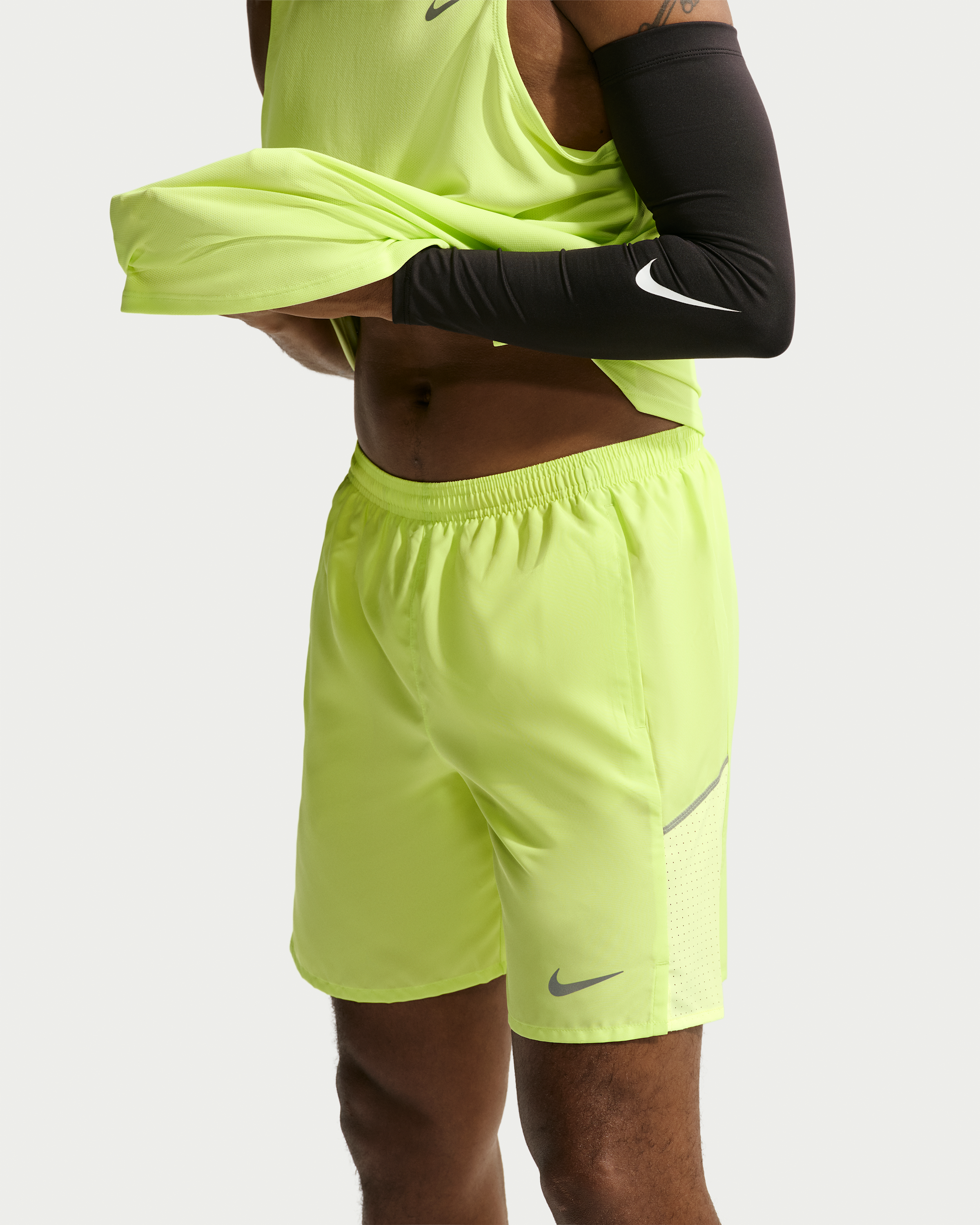 Nike Miler Men's Dri-FIT 18cm (approx.) Brief-Lined Running Shorts - Light Lemon Twist/Barely Volt - View 2