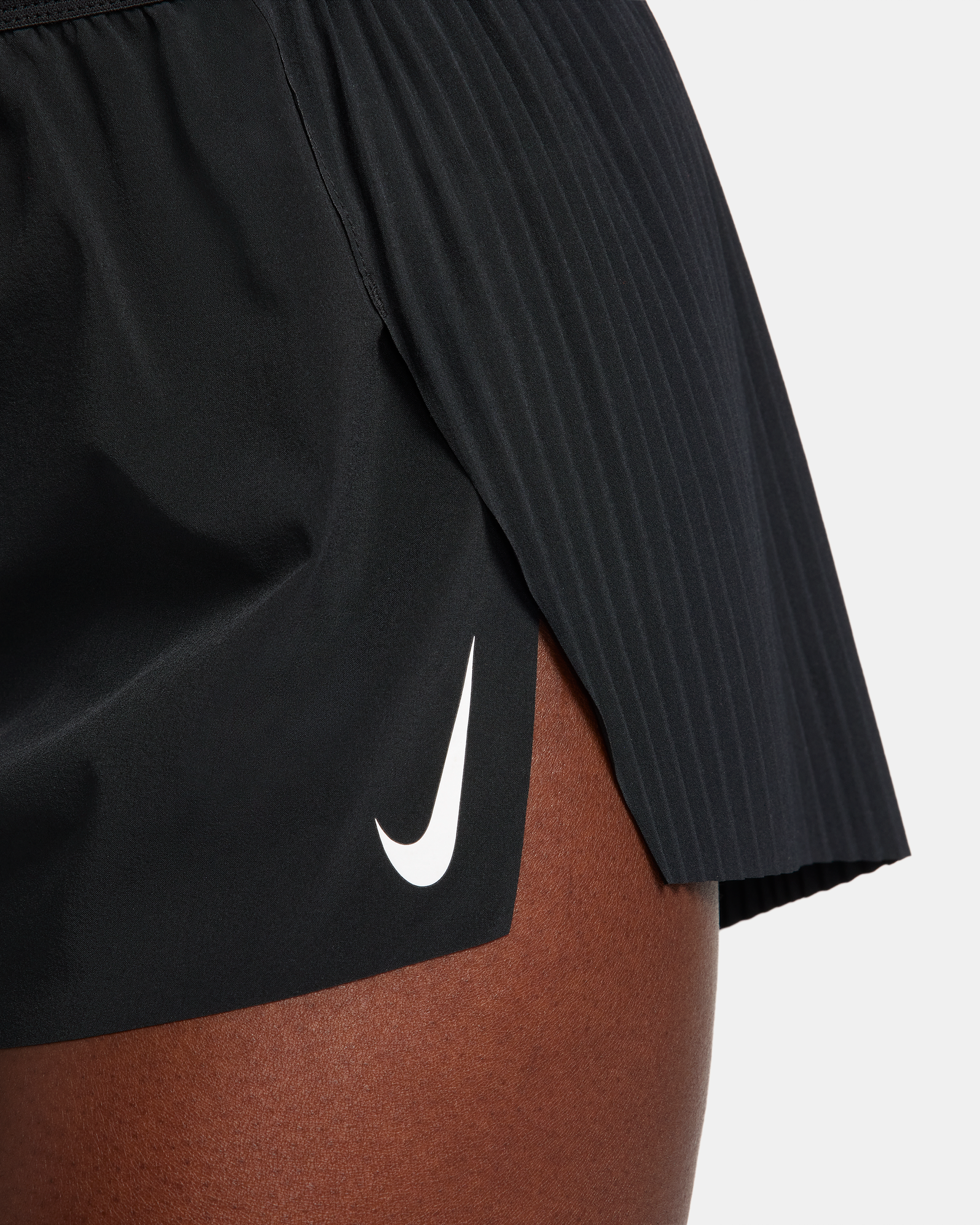 Nike AeroSwift Women's Dri-FIT ADV Mid-Rise 7.5cm (approx.) Brief-Lined Running Shorts - Black/White - View 7