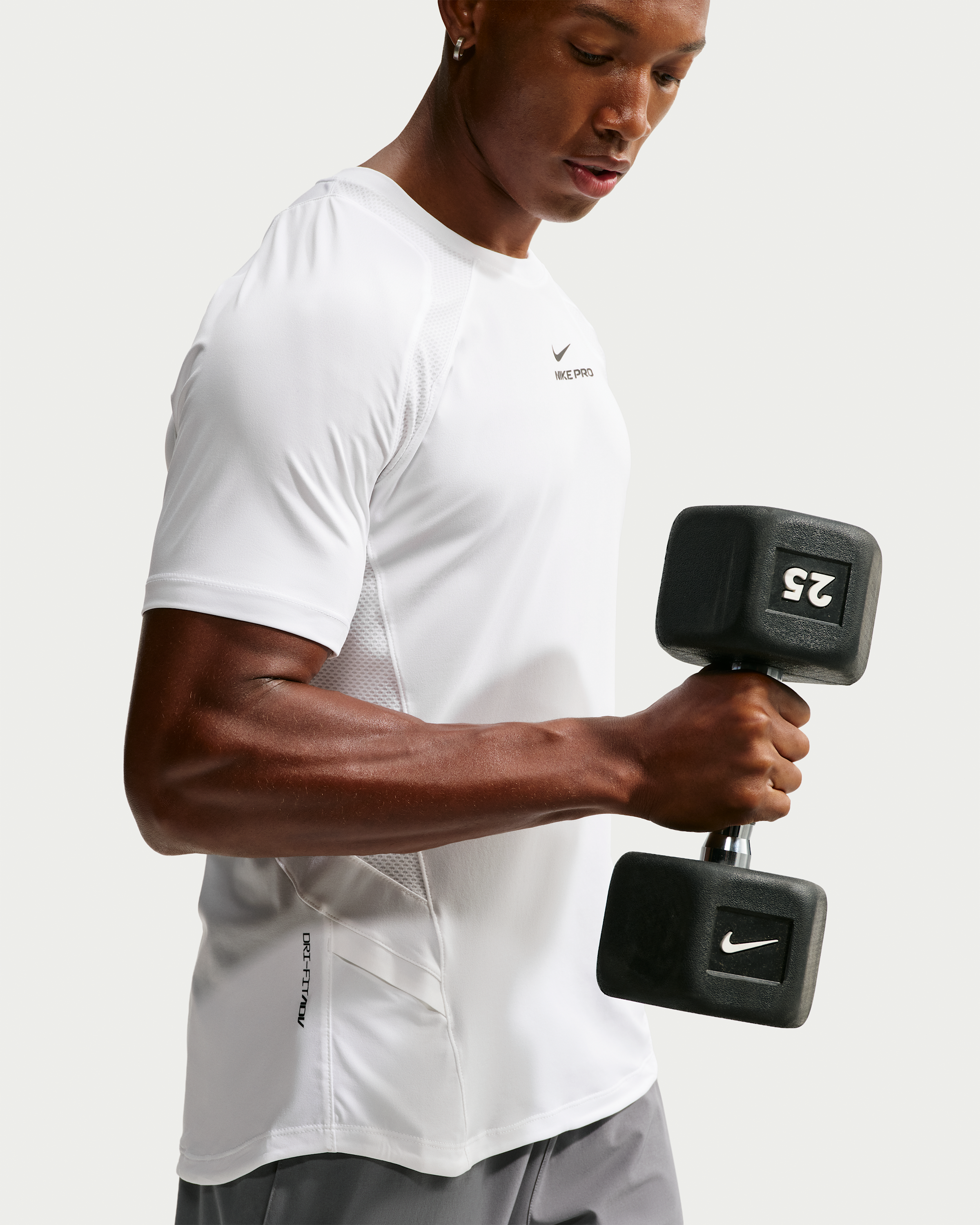Nike Pro Training Men's Dri-FIT ADV Short-Sleeve Top - White/White/Black - View 3