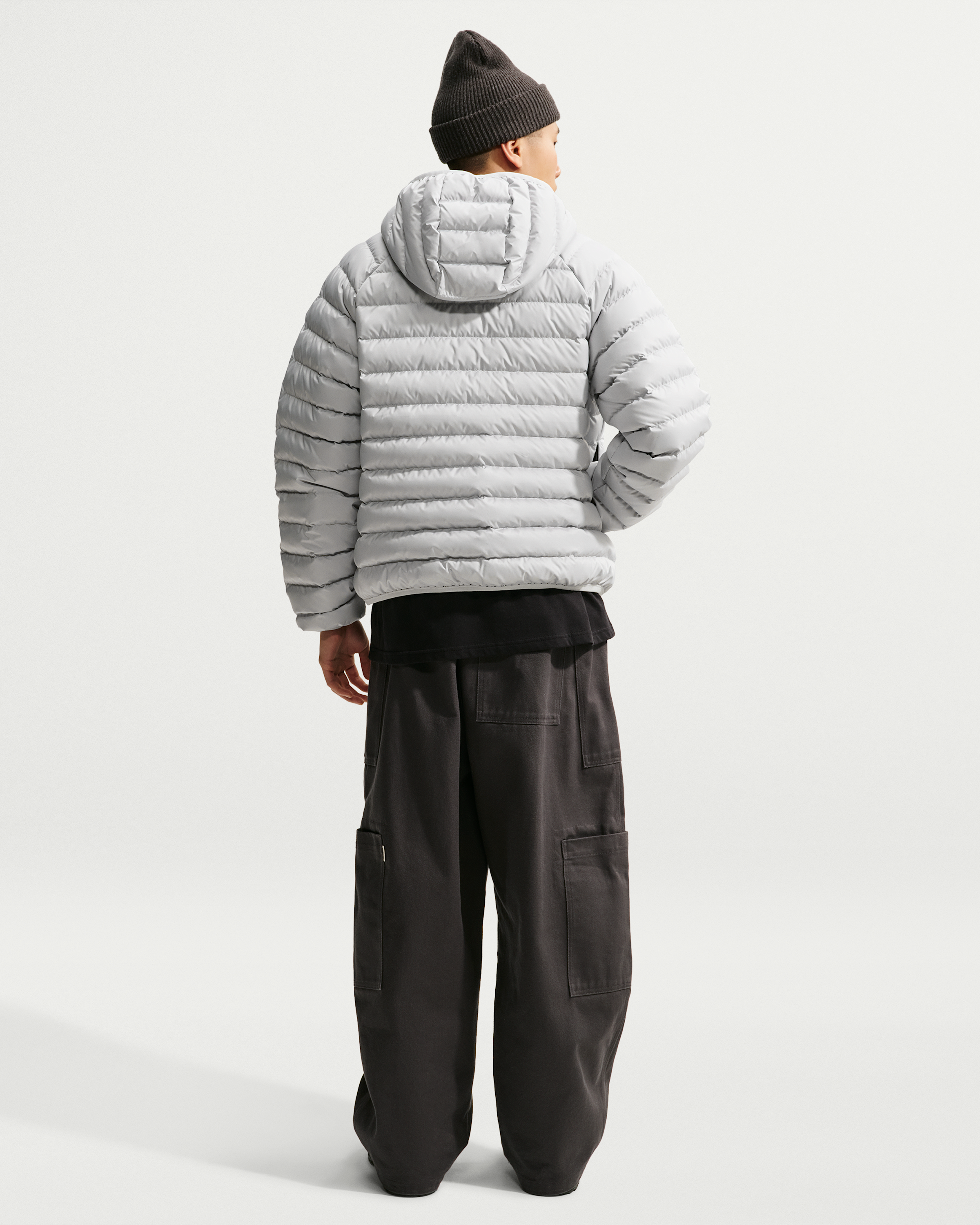 Nike Windrunner Men's Lightweight Down Microchannel Jacket - Grey Fog/White - View 5