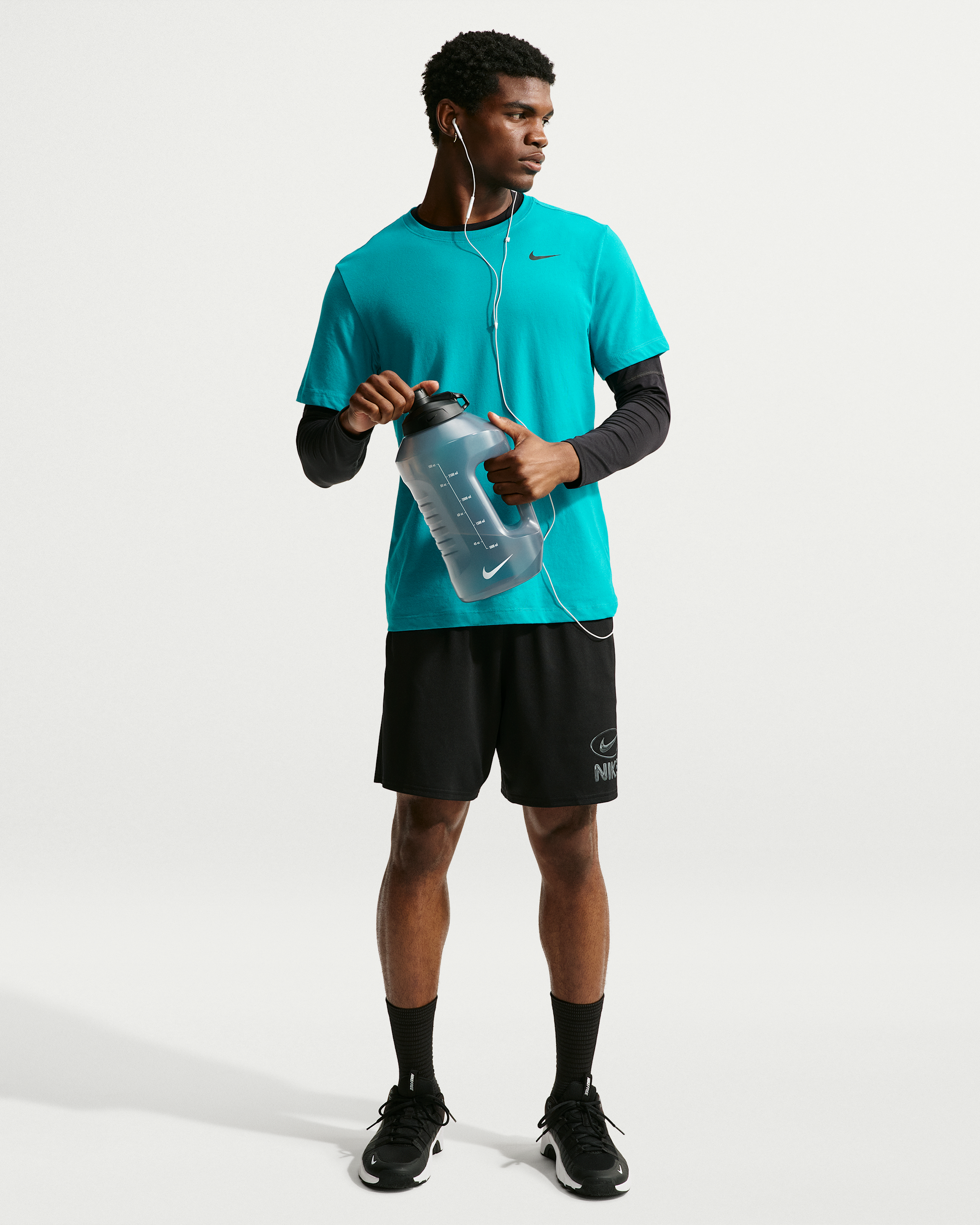 Nike Dri-FIT Men's Fitness T-Shirt - Energy/Black - View 4