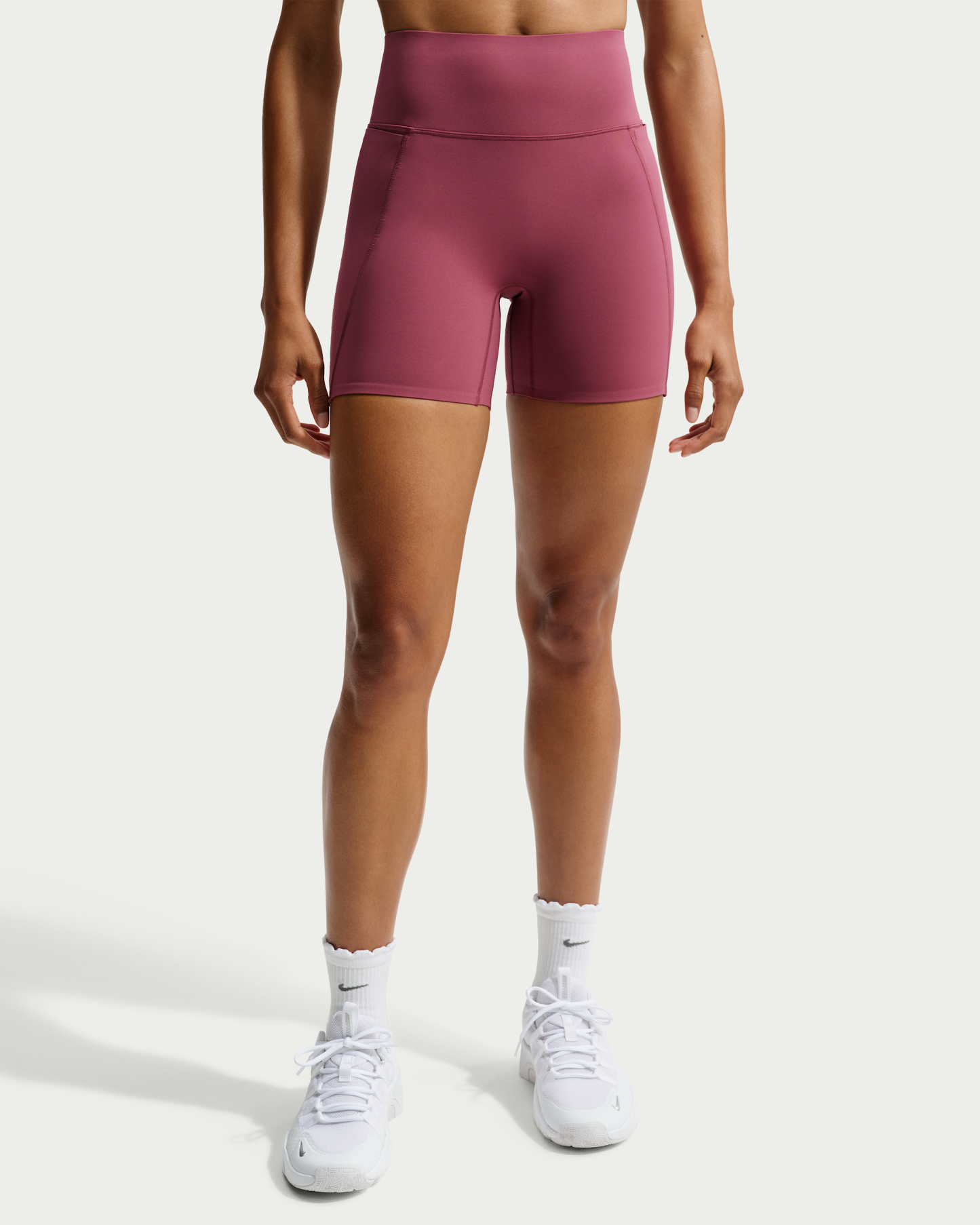 Nike Universa Women's High-Waisted 12.5cm (approx.) Biker Shorts with No Front Seam - Pink Smoke/Pink Smoke/Mystic Dates - View 2