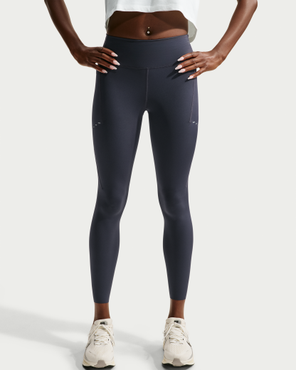 Nike Swift Women's High-Waisted 7/8 Running Leggings with Pockets - Gridiron - View 2