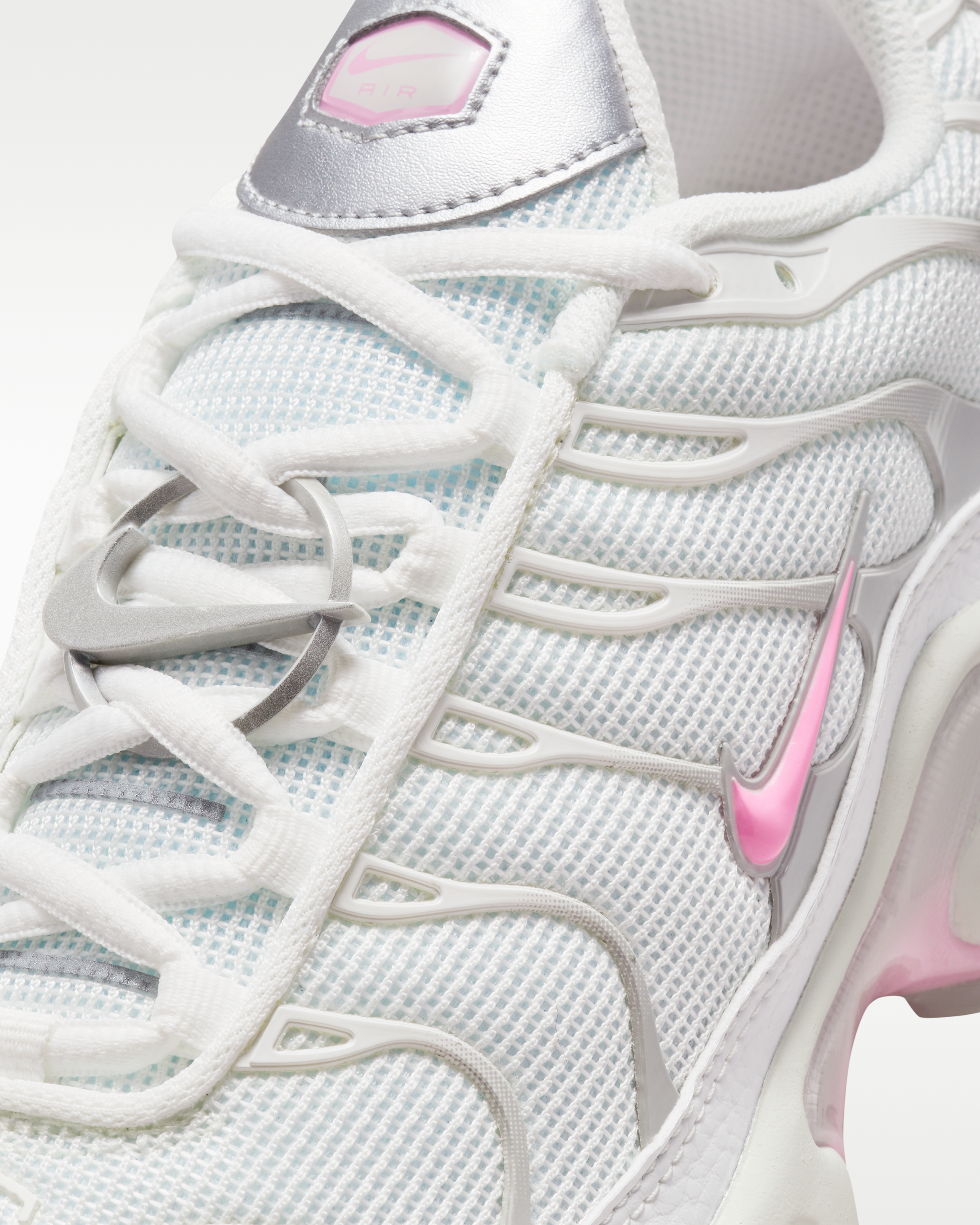 Nike Air Max Plus Women's Shoes - Summit White/Grey Fog/Metallic Silver/Pink Rise - View 8