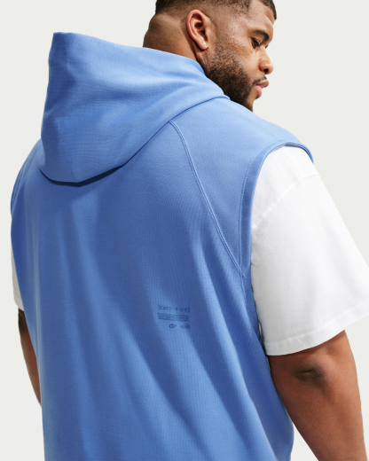 Nike N.A.C. Men's Dri-FIT Fleece Sleeveless Training Hoodie - Indigo Storm/Indigo Storm - View 8