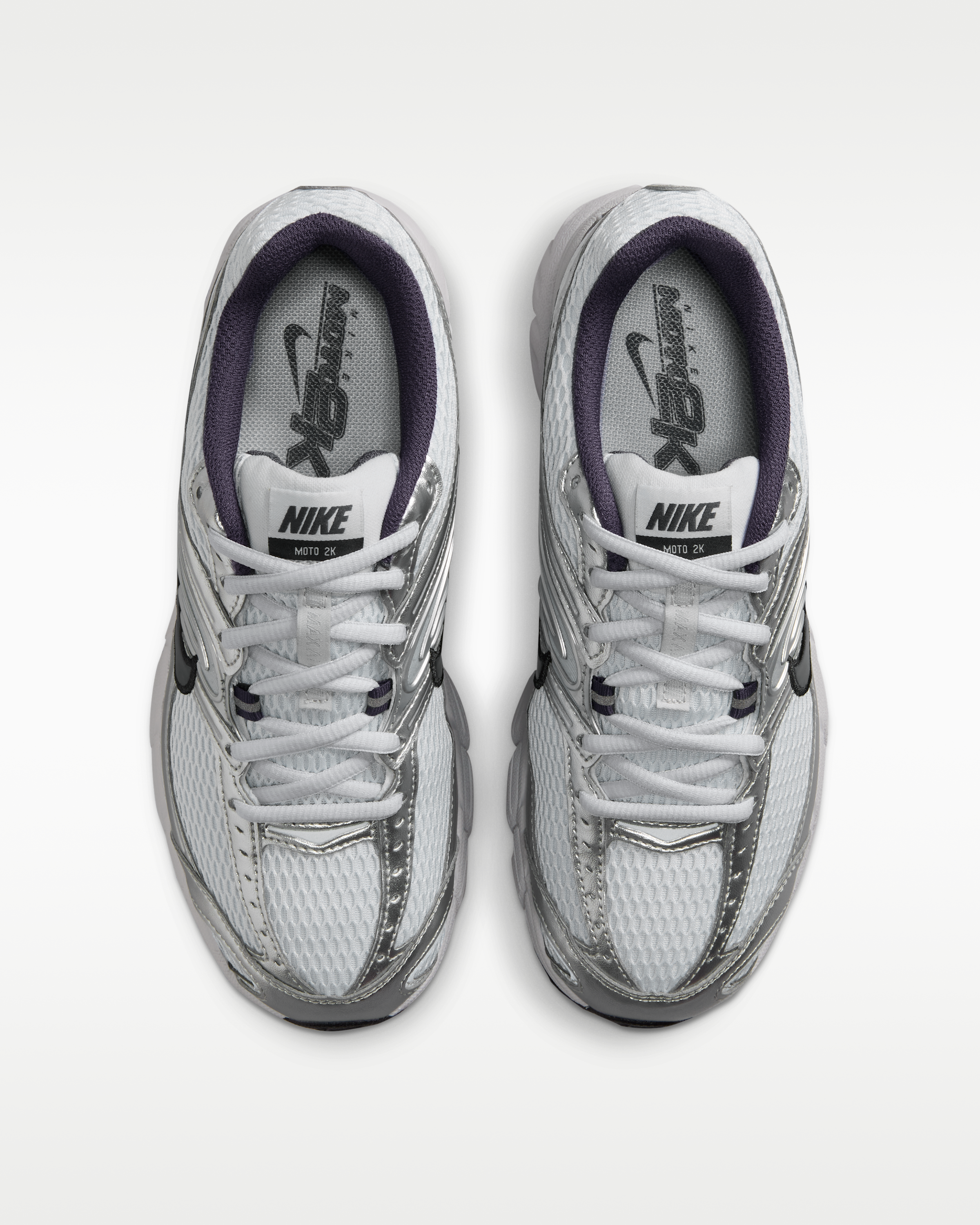 Nike Air Max Moto 2K Women's Shoes with Reflective Design Accents - Pure Platinum/Metallic Silver/Black/Gridiron - View 4