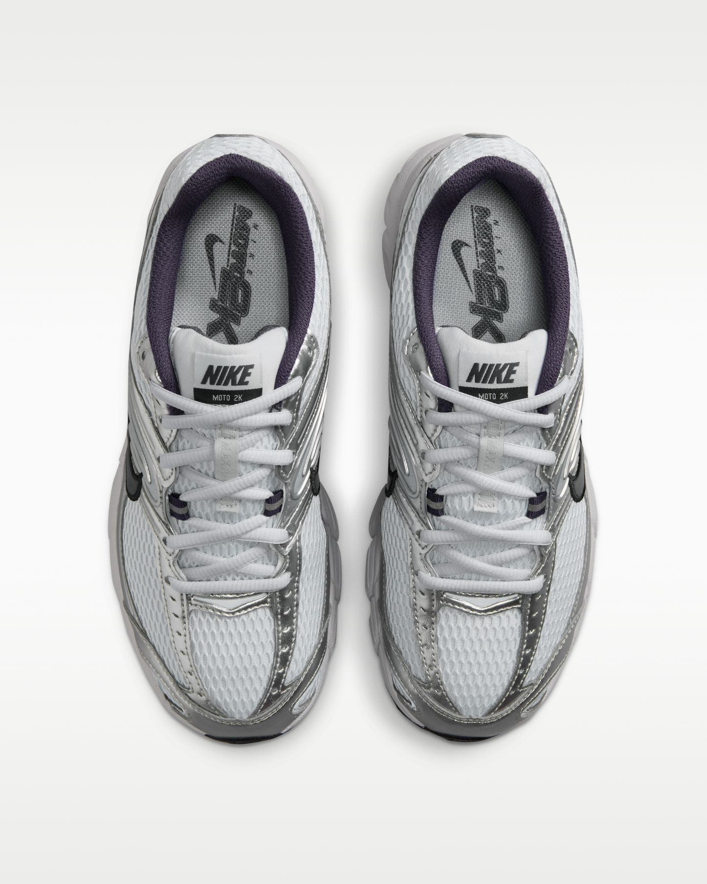 Nike Air Max Moto 2K Women's Shoes with Reflective Design Accents - Pure Platinum/Metallic Silver/Black/Gridiron - View 4