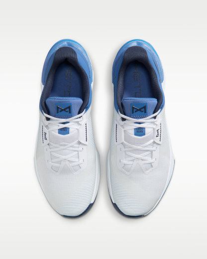 Nike Metcon 10 Men's Workout Shoes - White/Indigo Storm/Volt/Thunder Blue - View 4