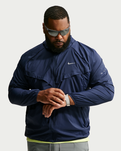 Nike Stride Men's Repel UV Running Jacket - Midnight Navy/Midnight Navy - View 7