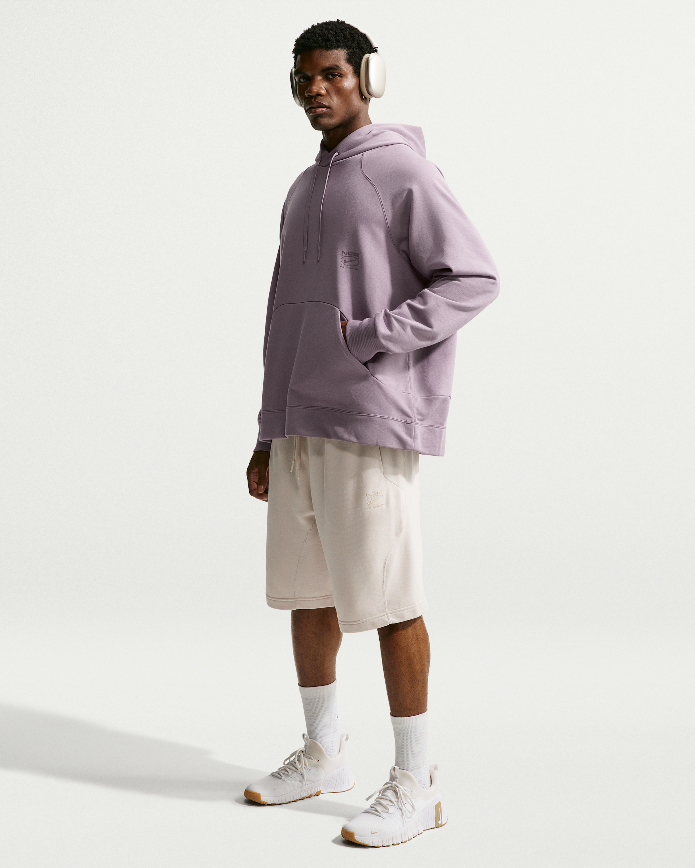 Nike N.A.C. Men's Dri-FIT Oversized Fleece Training Hoodie - Purple Smoke/Purple Smoke - View 4