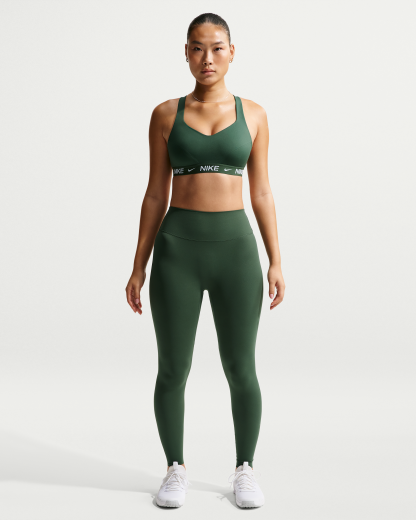 Nike Zenvy Women's High-Waisted Full-Length Leggings with No Front Seam - Fir/White - View 1