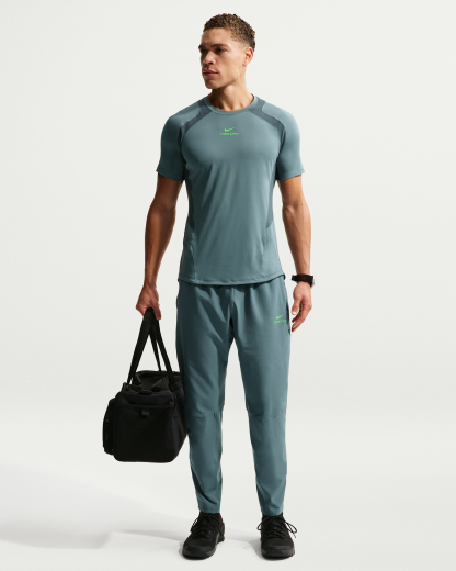 Nike Pro Training Men's Dri-FIT ADV Short-Sleeve Top - Mineral Slate/Faded Spruce/Green Strike - View 4