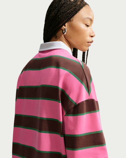 Nike Sportswear Women's Polo - Pinksicle/Pine Green/Cacao Wow - View 2