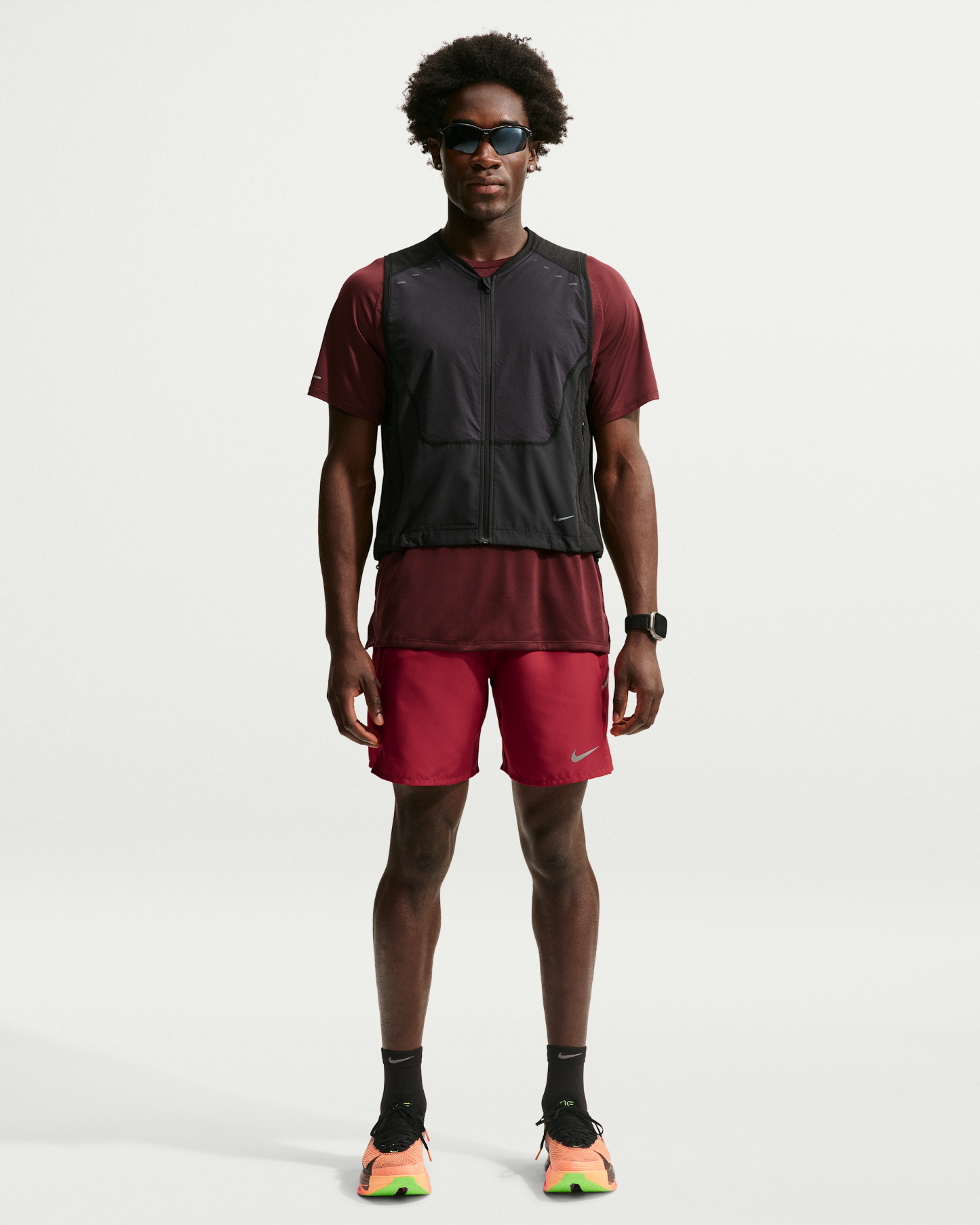 Nike Miler Men's Dri-FIT 18cm (approx.) Brief-Lined Running Shorts - Tough Red/Sport Red - View 1