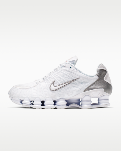 Nike Shox TL Men's Shoes - White/Metallic Silver/Max Orange/White - View 1