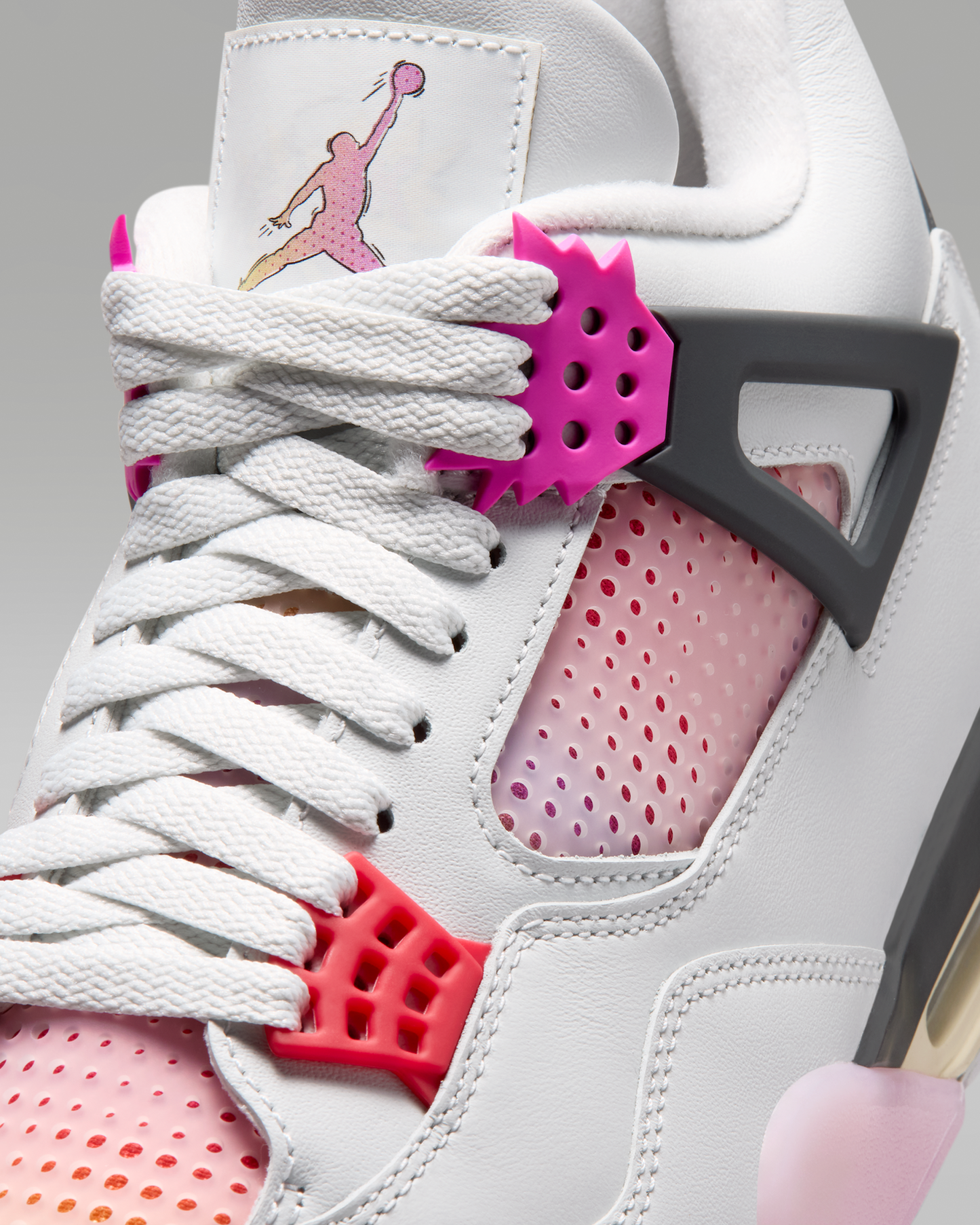 Air Jordan 4 Retro 'Comic' Men's Shoes - Off-White/Anthracite/Fire Pink - View 7