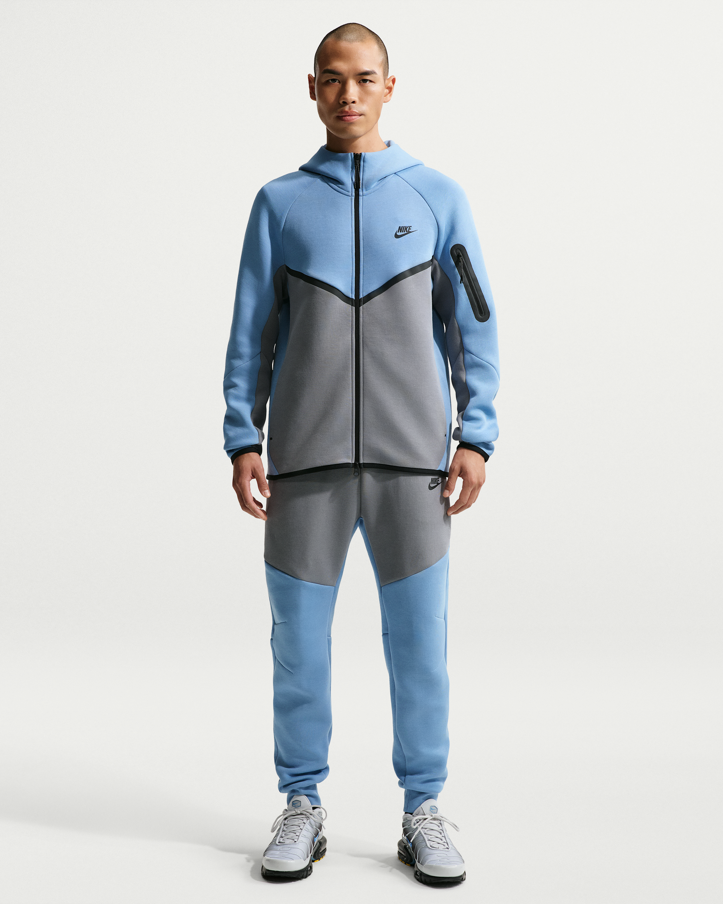 Nike Tech Men's Fleece Windrunner Full-Zip Jacket - Work Blue/Cool Grey/Black - View 4