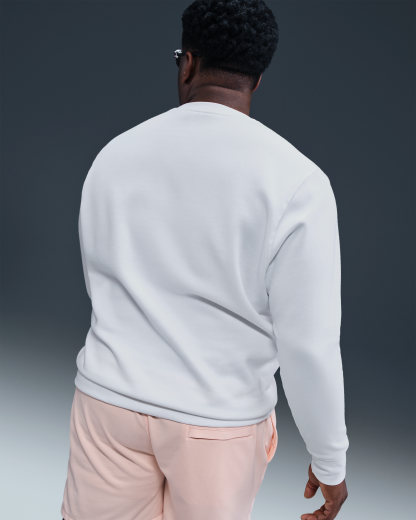 Nike Club Men's Fleece Crew - White/Black - View 7