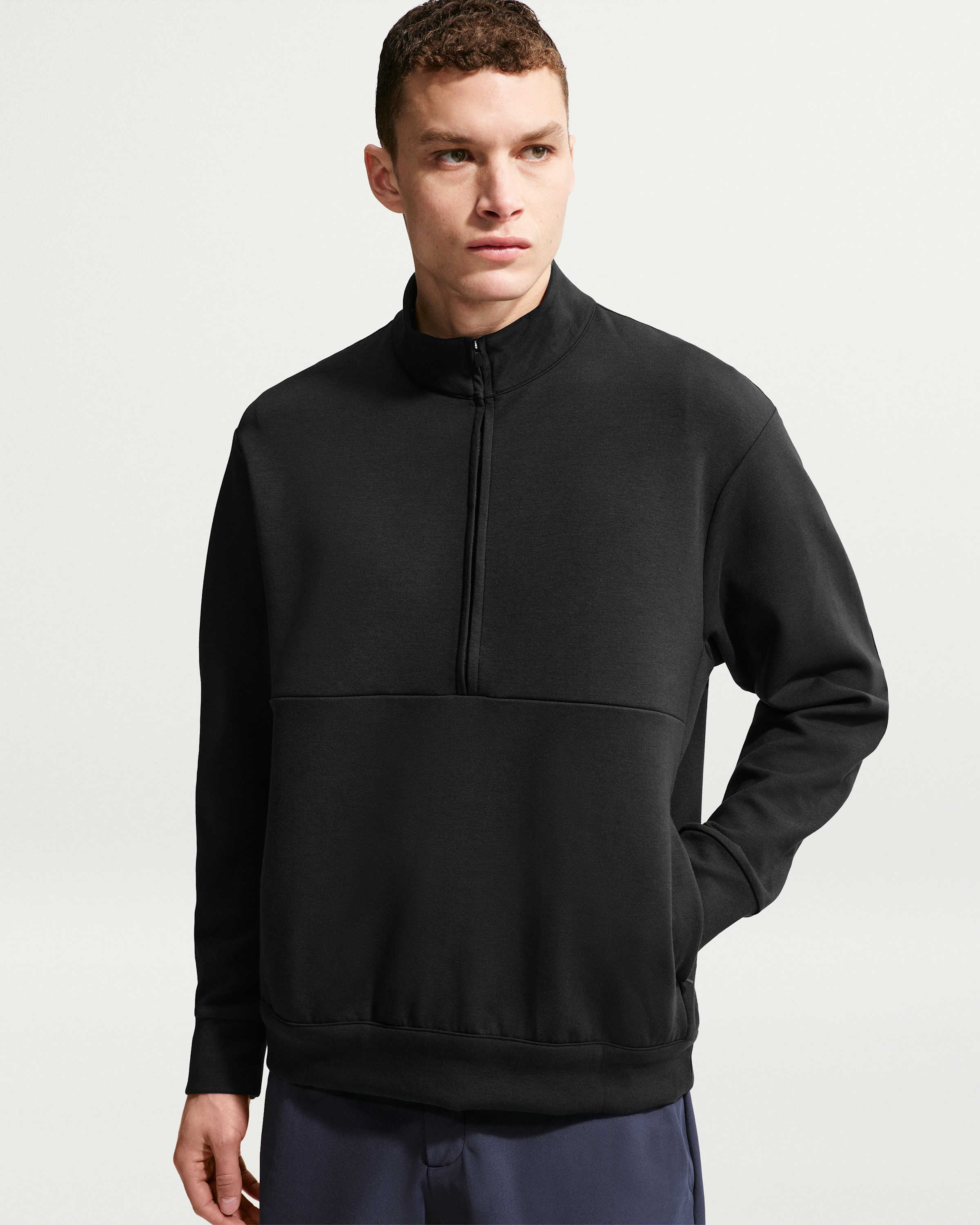 Nike 24.7 ImpossiblySoft Men's Dri-FIT 1/2-Zip Top - Black/Dark Smoke Grey - View 1