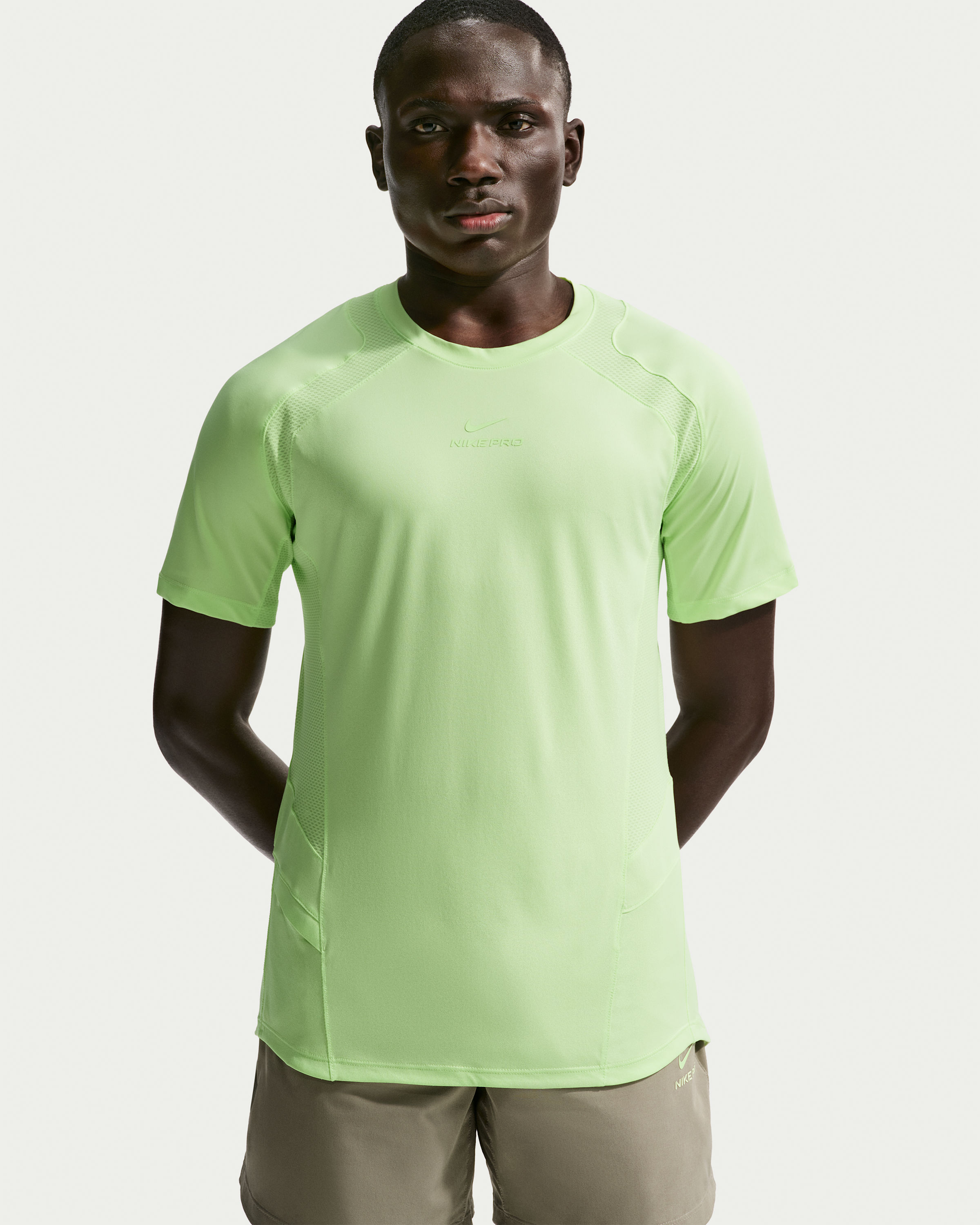 Nike Pro Training Men's Dri-FIT ADV Short-Sleeve Top - Light Liquid Lime/Light Liquid Lime/Light Liquid Lime - View 1