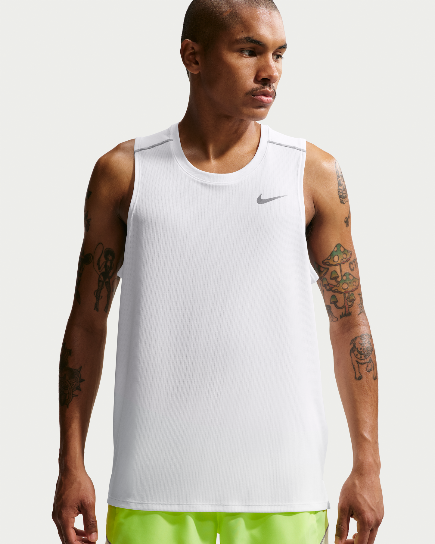 Nike Miler Men's Dri-FIT Running Tank Top - White - View 1