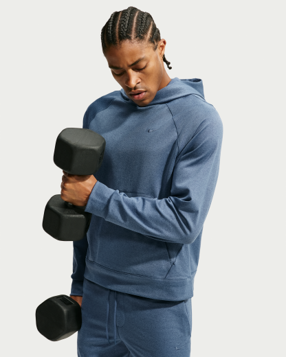 Nike Primary NanoKnit Men's Dri-FIT UV Protection Pullover Performance Hoodie - New Slate/Midnight Navy/Heather/New Slate - View 1