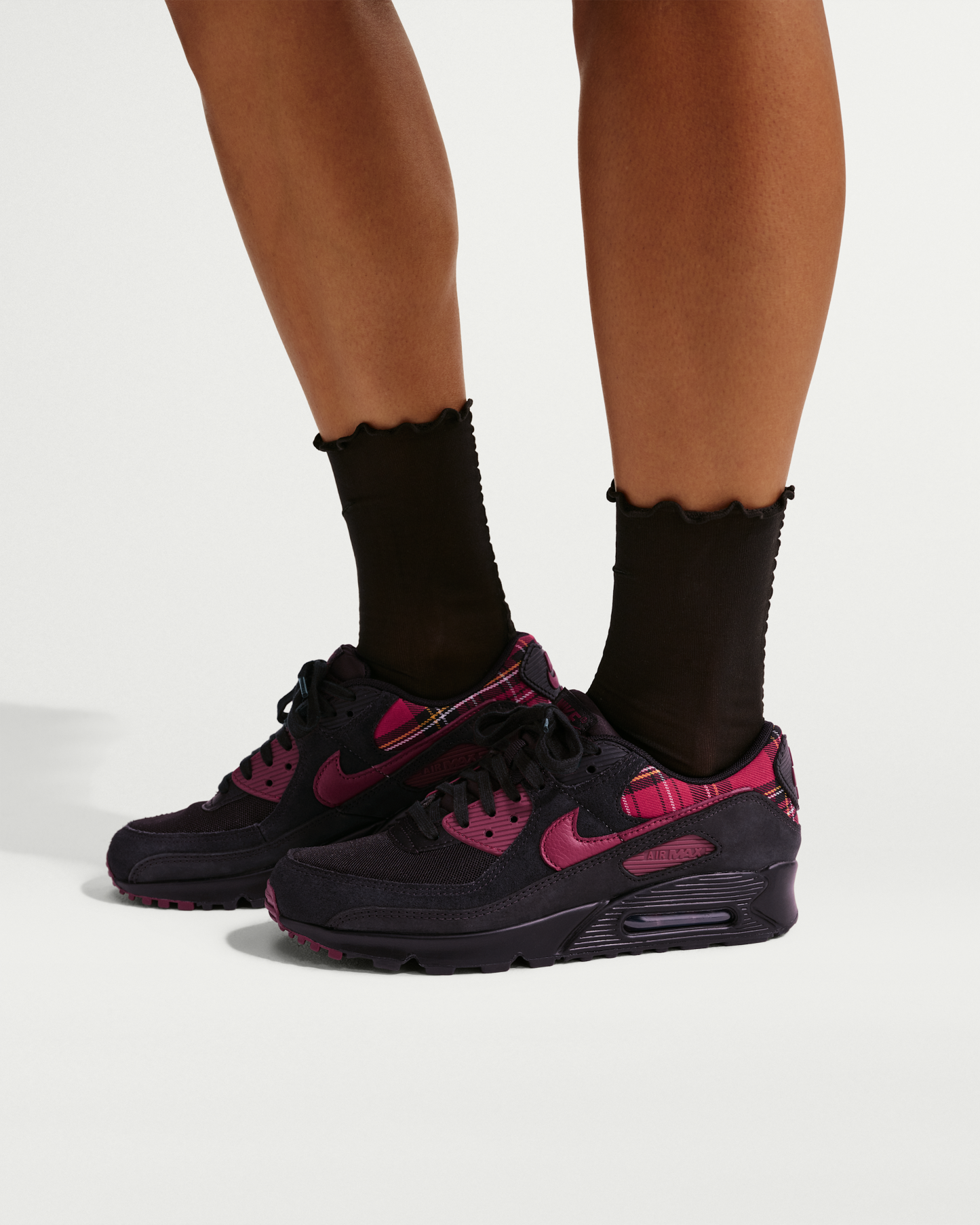 Nike Air Max 90 'Check' Women's Shoes - Black/Tough Red/Yellow Ochre/Team Red - View 9