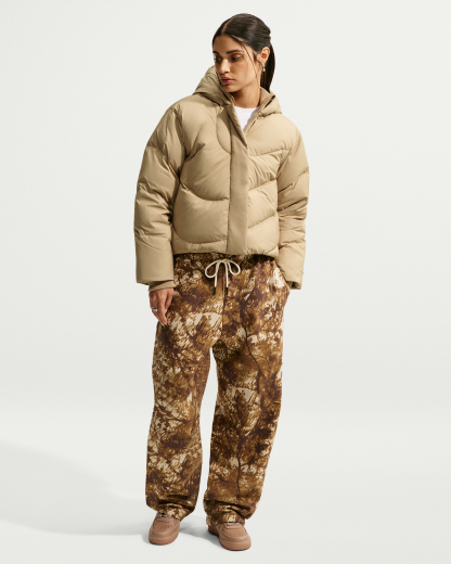 Nike Sportswear Swoosh Series Women's Loose Storm-FIT Hooded Down Jacket - Parachute Beige/Dark Hazel/Parachute Beige - View 4