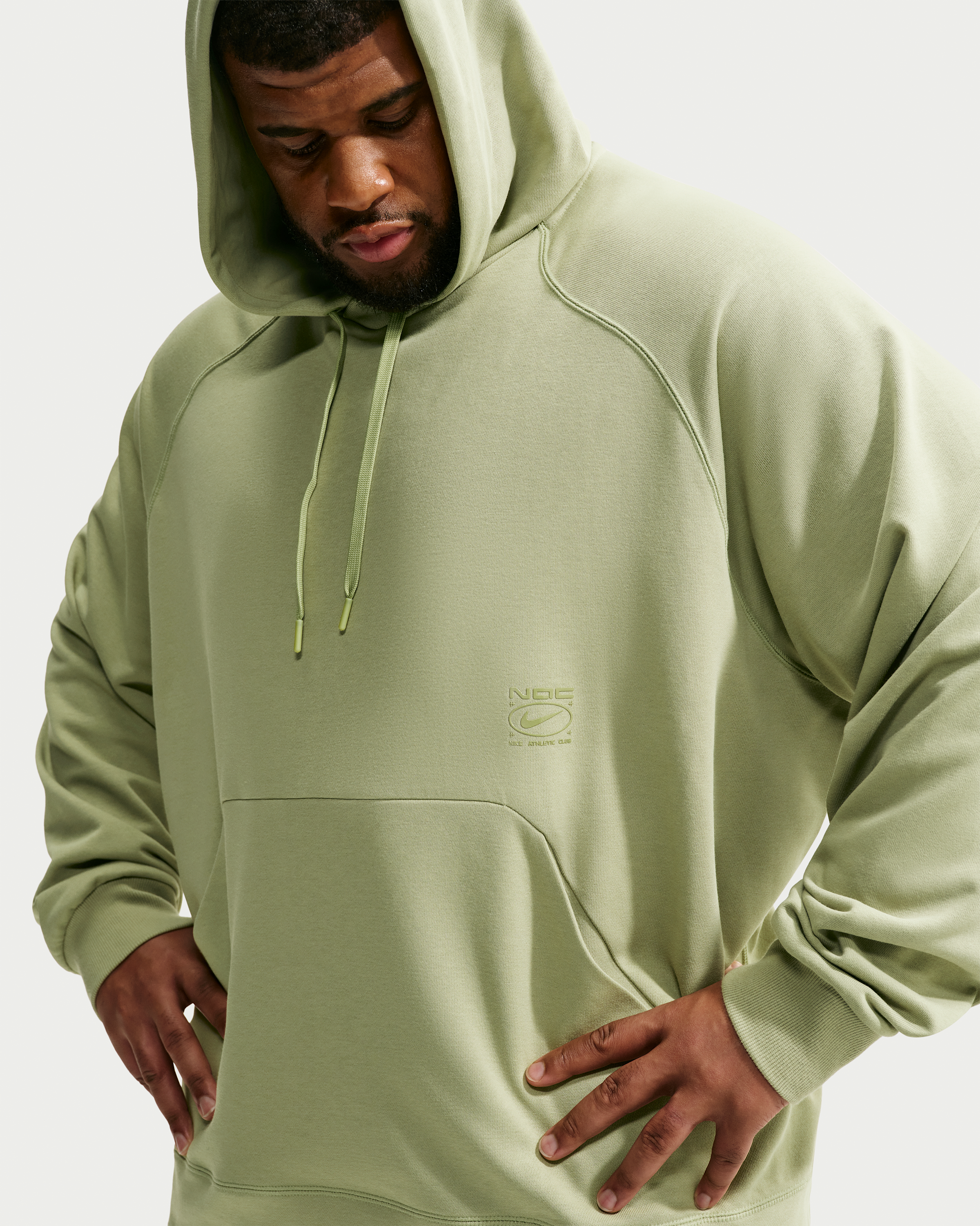 Nike N.A.C. Men's Dri-FIT Oversized Fleece Training Hoodie - Dusty Olive/Dusty Olive - View 6