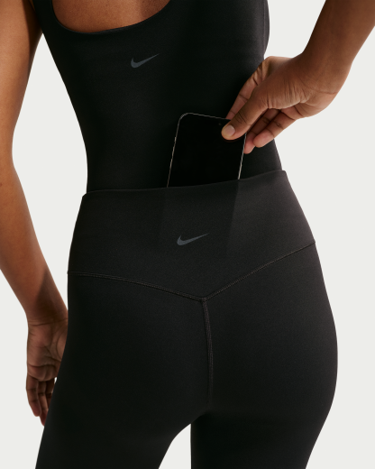 Nike Zenvy Women's High-Waisted Full-Length Leggings with No Front Seam - Black/Cool Grey - View 6