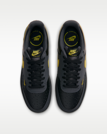 Nike Court Vision Low Men's Shoes - Dark Smoke Grey/Black/Chrome Yellow - View 4