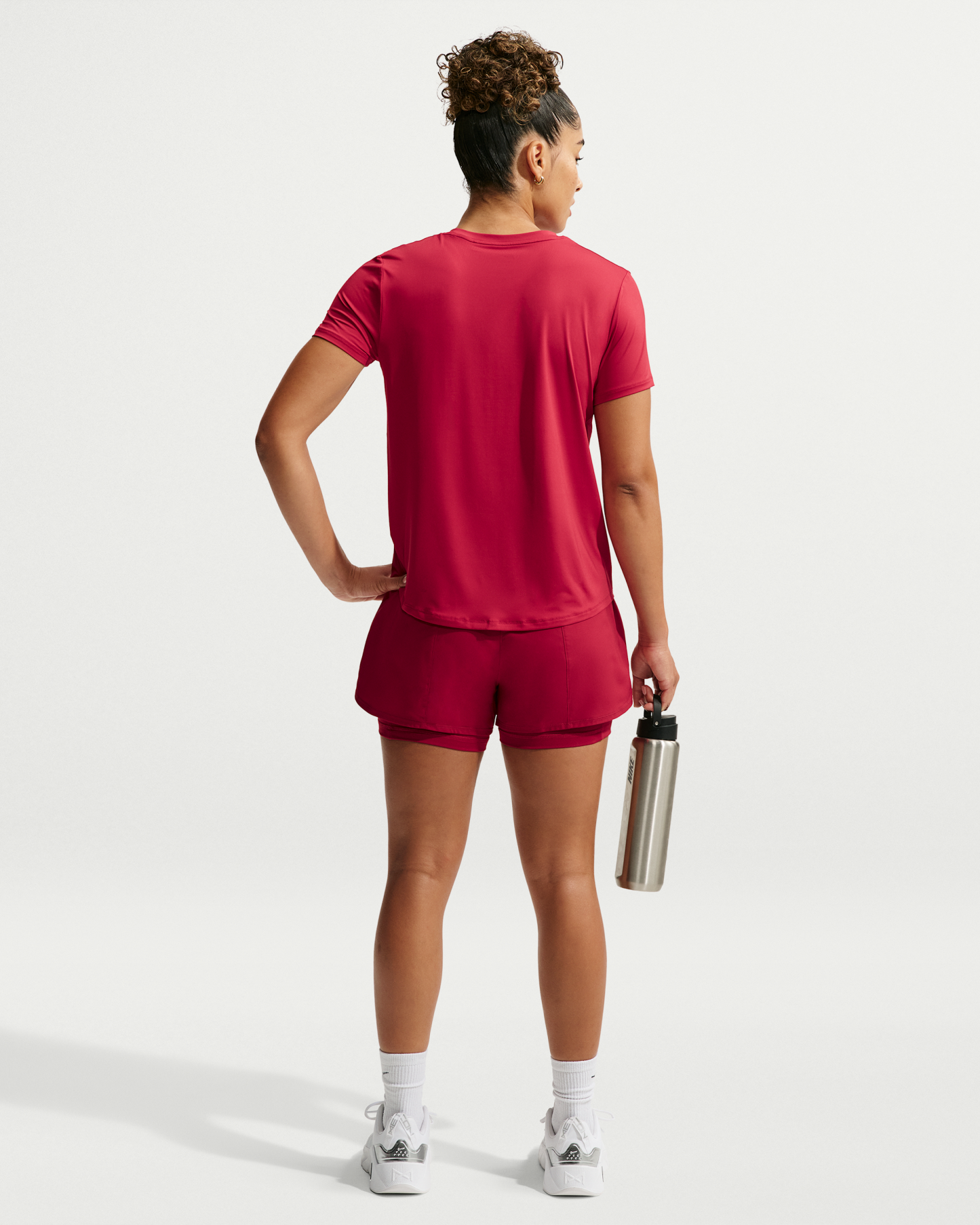 Nike One Classic Women's Dri-FIT Short-Sleeve Top - Tough Red/White - View 5
