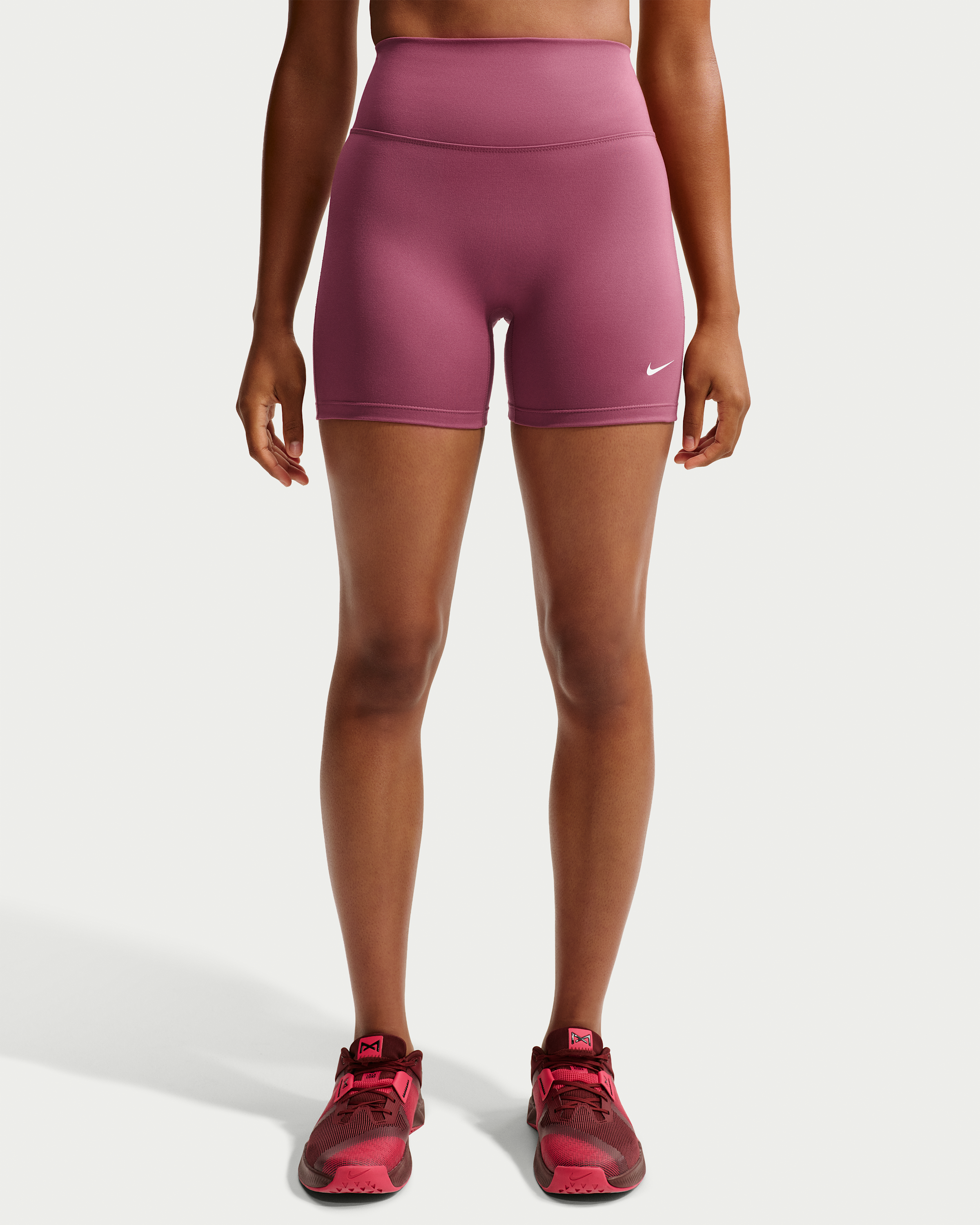 Nike One Women's High-Waisted 12.5cm (approx.) Biker Shorts - Pink Smoke/White - View 2