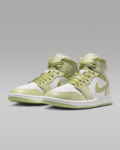 Air Jordan 1 Mid Women's Shoes - Olive Aura/Lawn/Coconut Milk/Sail - View 5