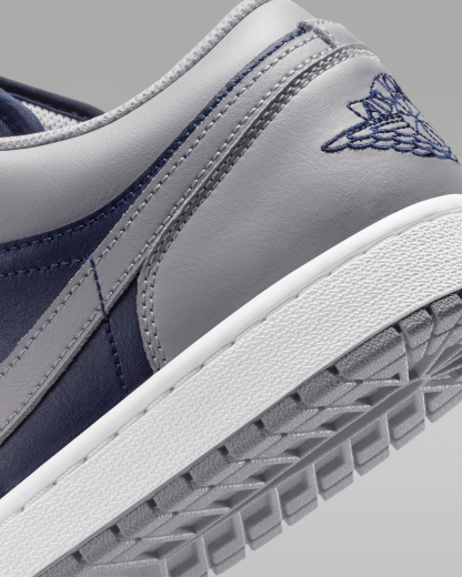 Air Jordan 1 Low Men's Shoes - Tech Grey/White/College Navy - View 8