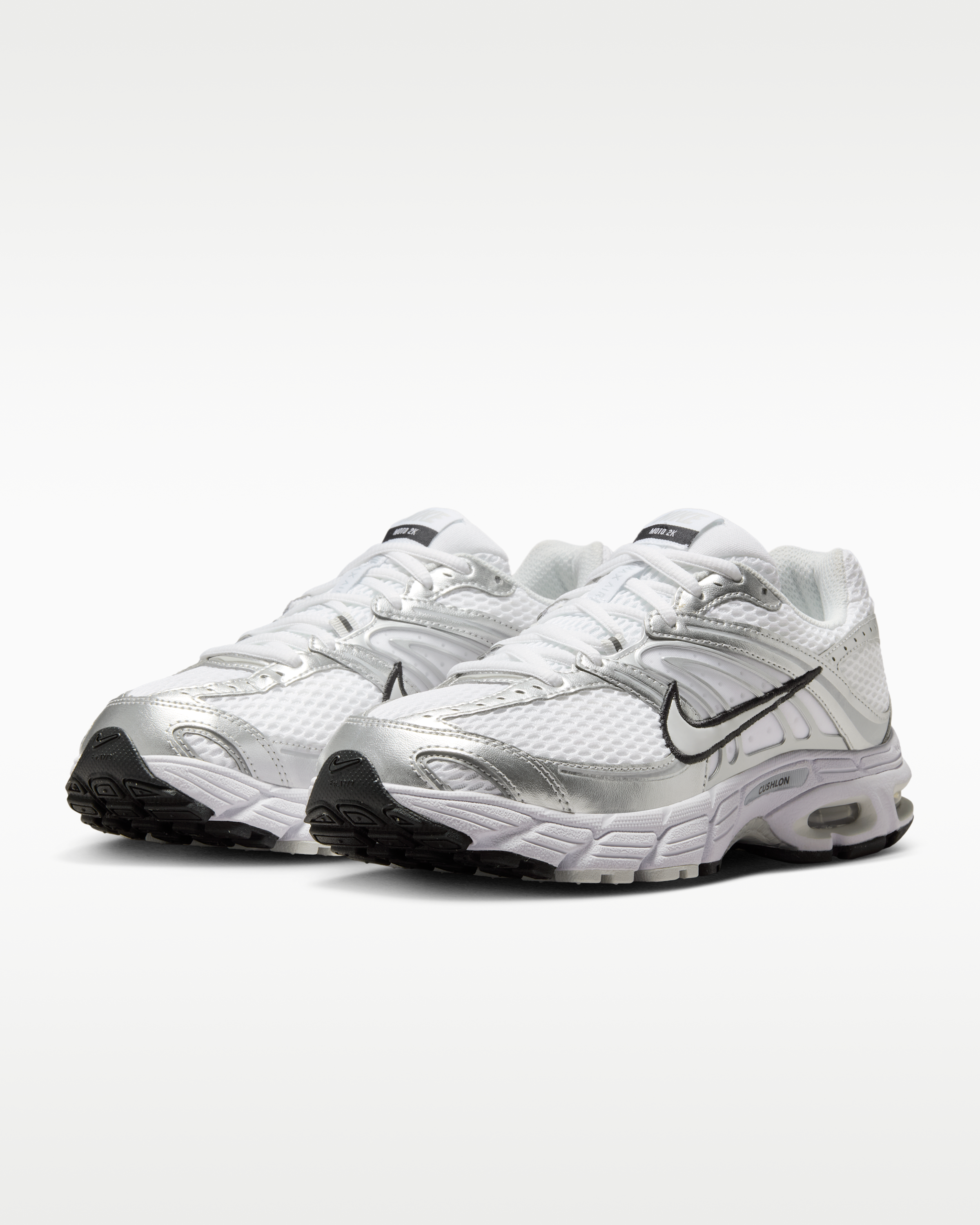 Nike Air Max Moto 2K Women's Shoes with Reflective Design Accents - White/Metallic Silver/Black/Photon Dust - View 5