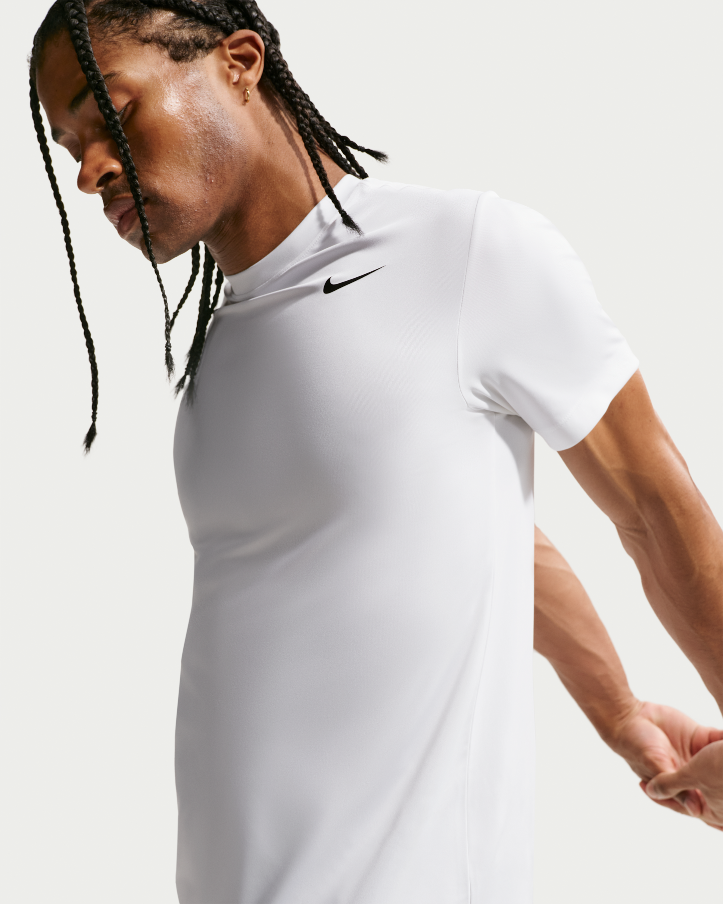 Nike Men's Dri-FIT Training T-Shirt - White/Black - View 3