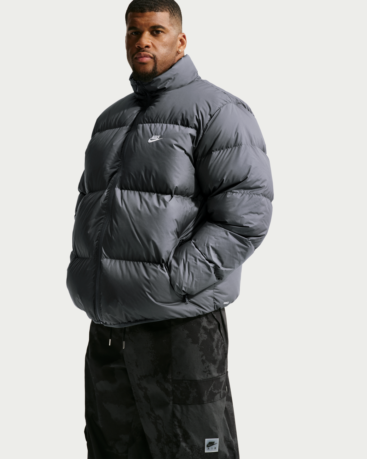 Nike Sportswear Club Men's Therma-FIT Down Puffer Jacket - Iron Grey/White - View 6
