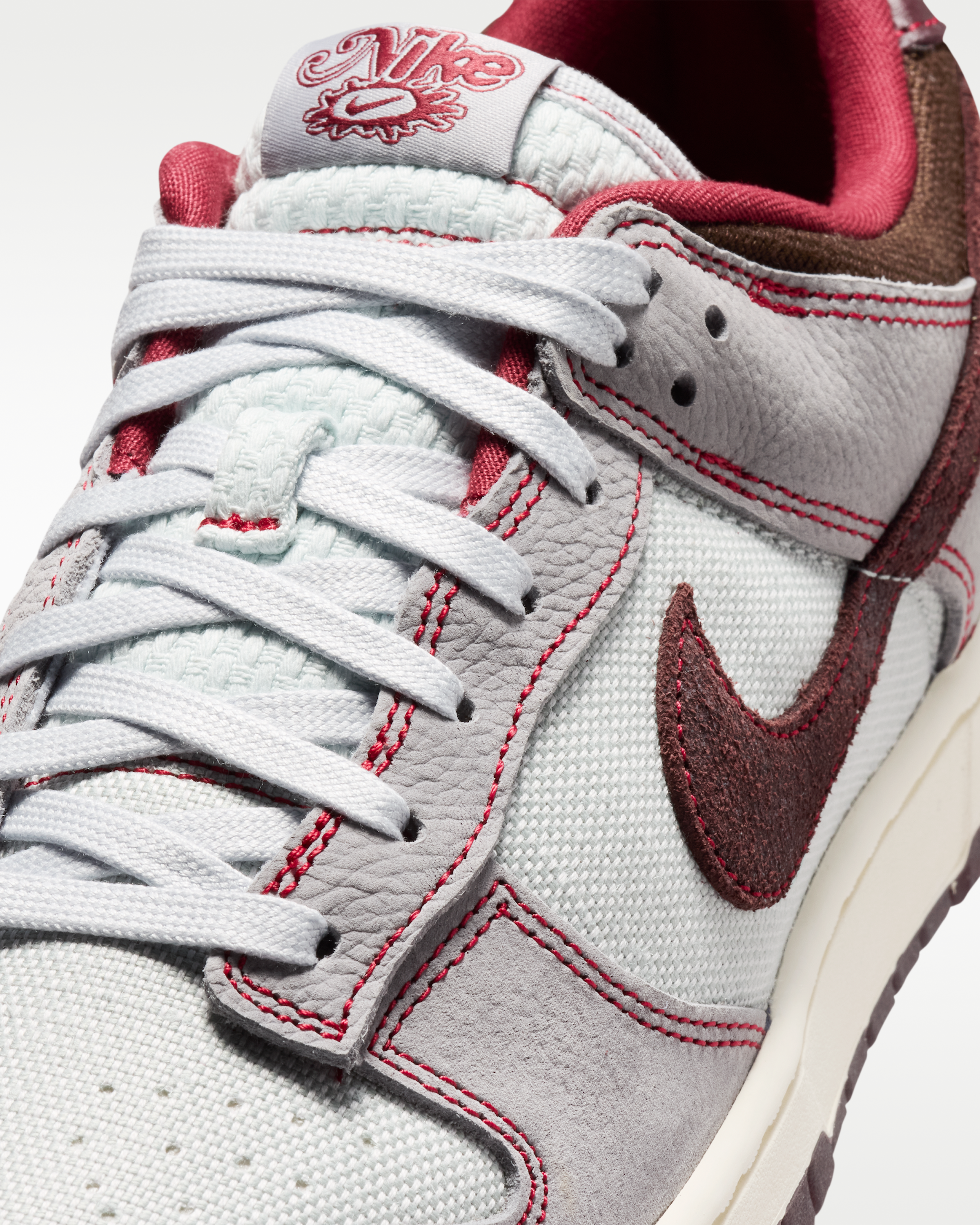 Nike Dunk Low Retro SE Men's Shoes - Pure Platinum/Wolf Grey/Team Red/Burgundy Crush - View 7