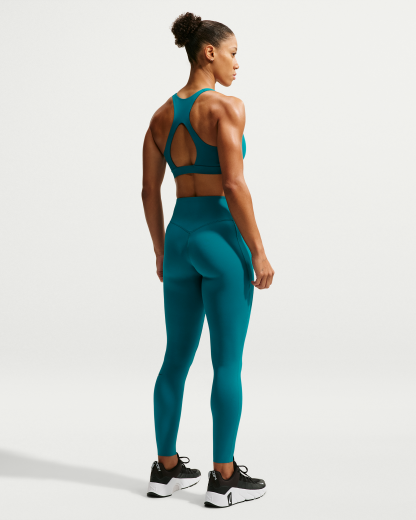 Nike Universa Women's High-Waisted Full-Length Leggings with No Front Seam - Bright Spruce/Bright Spruce/Midnight Turquoise - View 5