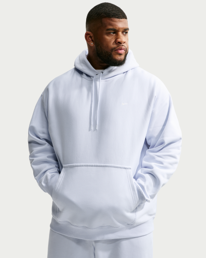 Nike Solo Swoosh Men's Pullover Hoodie - Football Grey/White - View 6