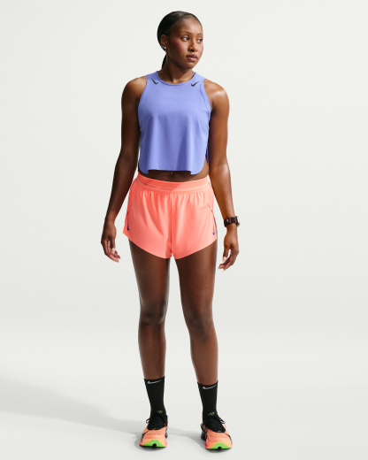 Nike AeroSwift Women's Dri-FIT ADV Mid-Rise 7.5cm (approx.) Brief-Lined Running Shorts - Atomic Pink/Black/White/Old Royal - View 1