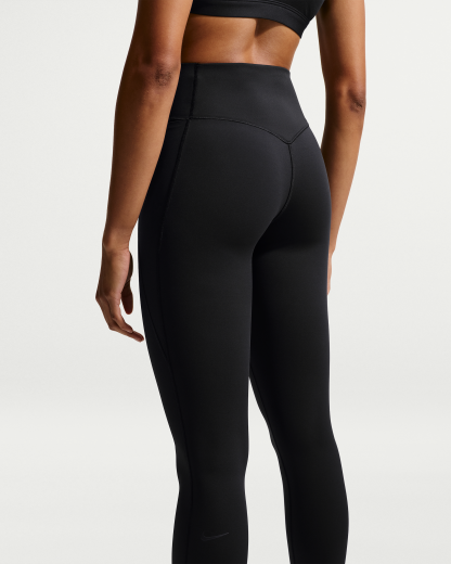 Nike Universa Women's High-Waisted 7/8 Leggings with No Front Seam - Black/Anthracite/Dark Smoke Grey - View 3
